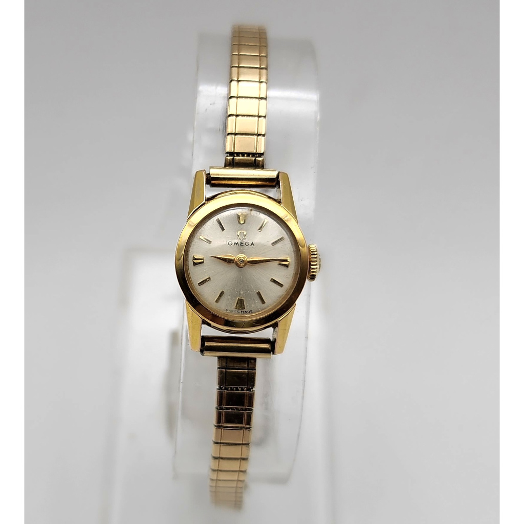 นาฬิกา OMEGA WOMEN'S VINTAGE 483 17 JEWELS SWISS MECHANICAL GOLD FILLED/STEEL WATCH 16 MM (ไขลาน) #1