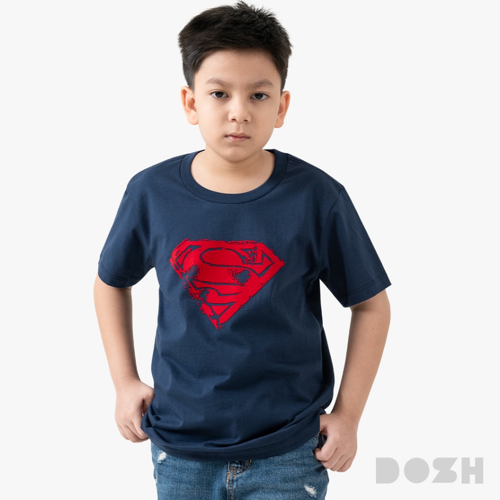 DOSH BOY'S T-SHIRTS SUPERMAN เสื้อยืดคอกลมเด็กชาย PWSBT5006-NV (4-12)