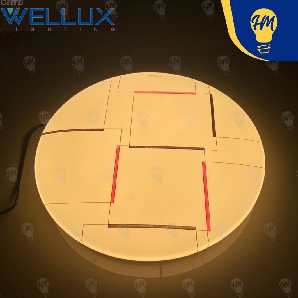 Wellux โคมไฟติดเพดาน LED 24w. ลายกราฟฟิค แสงวอร์ม (พร้อมหลอดไฟ LED) Ceiling Lamps