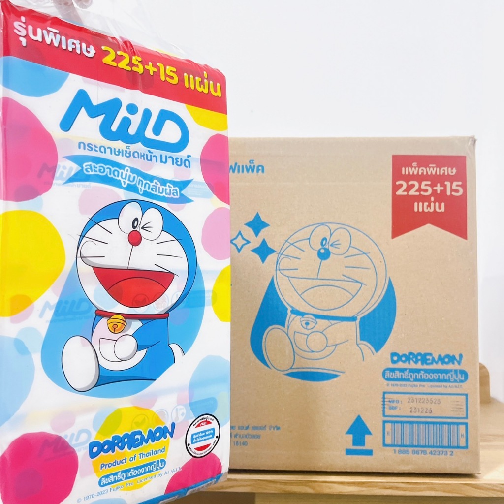 ยกลัง 40 ห่อ กระดาษทิชชู่เช็ดหน้า มายด์ โดเรม่อน 240แผ่น ลิขสิทธิ์ถูกต้อง