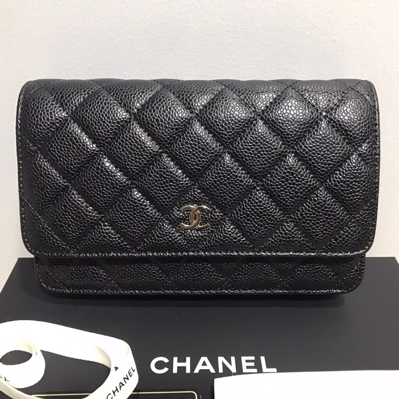 [พร้อมส่ง]  Chanel WOC Caviar Chain Bag มือสอง