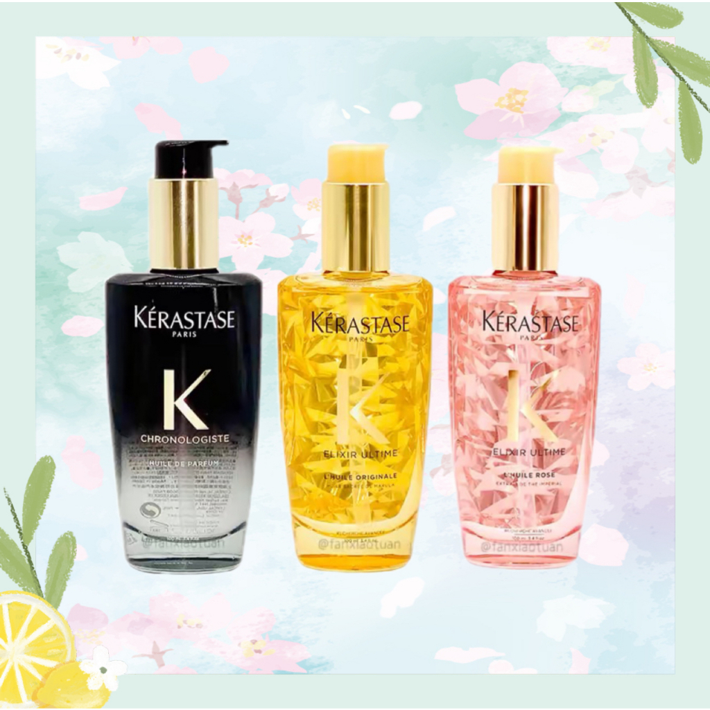 【จัดส่งที่รวดเร็ว】Kerastase Chronologiste Huile de Parfum 100ml,Elixir Ultime L'Huile Rose、L'Huile Originale Oil