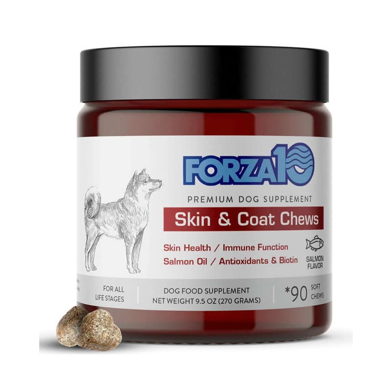 (90 เม็ด) วิตามินบำรุงผิวหนังขน สำหรับสุนัข  Forza10 Dog Skin and Coat Supplement with Omega 3 Fish 