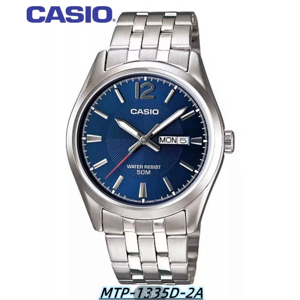 Casio Standard นาฬิกาข้อมือสุภาพบุรุษ สายสแตนเลส รุ่น MTP-1335D-3สี
