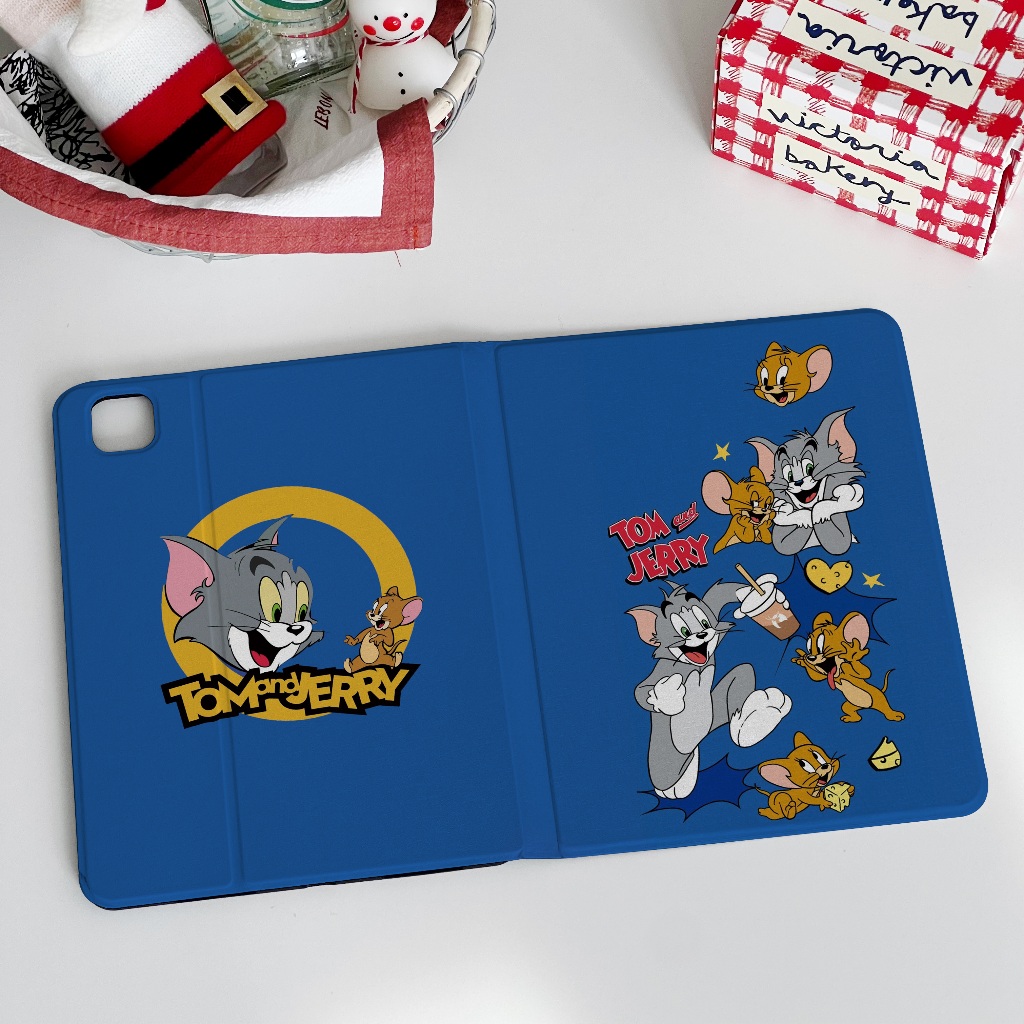 Tom and Jerry เคสไอแพด Air4 10.9 Pro11 2021 Gen9 Mini6 มีช่องปากกา การ์ตูน case ipad Pro 10.5 Gen6 Mini4 Air1/2 Gen5