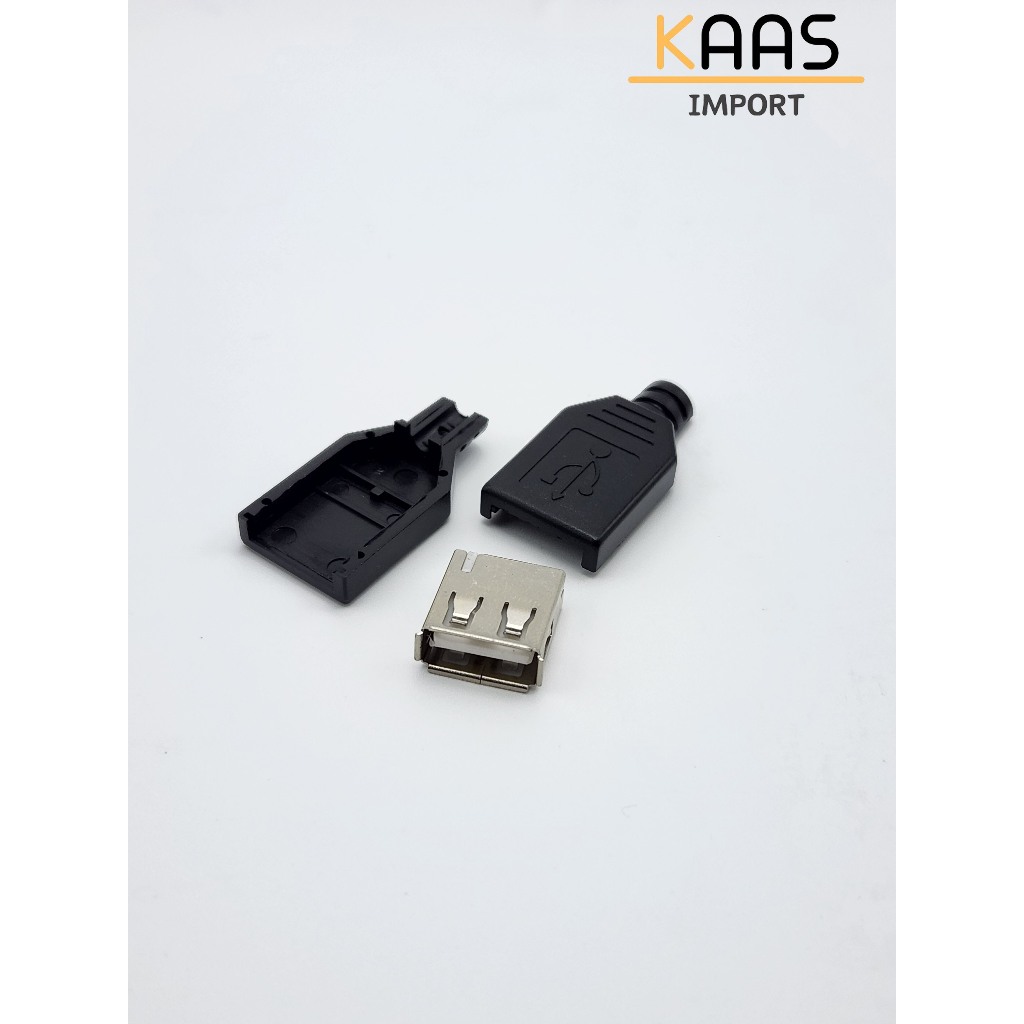 หัว USB-A ตัวผู้-เมีย สำหรับงาน DIY USB-A with Plastic Cover Male-Female for DIY