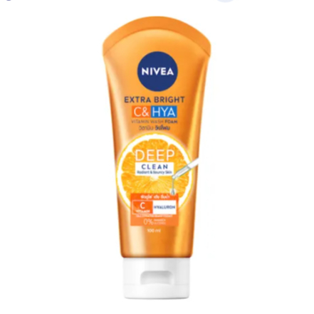 NIVEA นีเวีย เอ็กซ์ตร้า ไบรท์ ซี แอนด์ ไฮยา วิตามิน วอช โฟม 50/100 มล.
