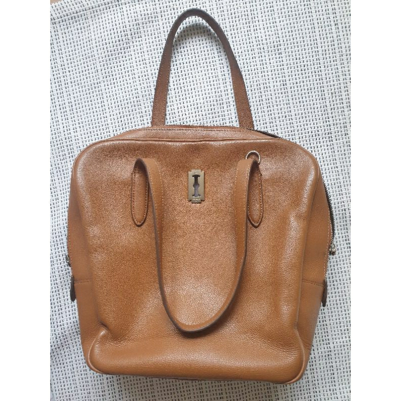 กระเป๋าหนัง vunque patin tote M สี camel used