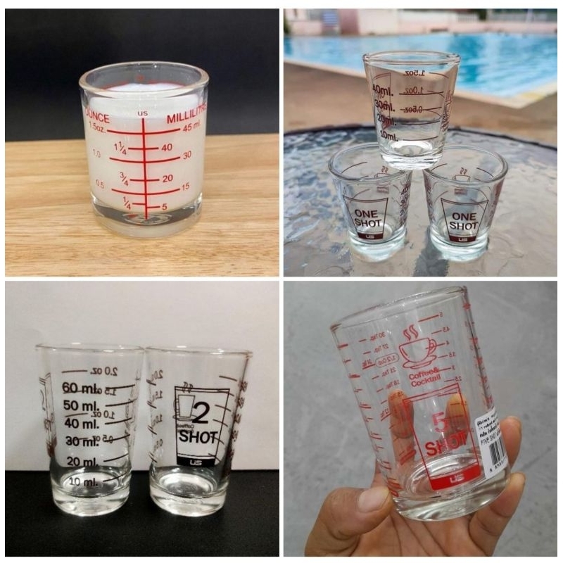 แก้วช๊อตมีสเกล แก้วตวงมีสเกล แก้วตวงนม