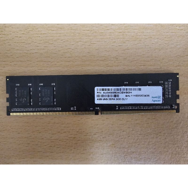 RAM สำหรับเครื่อง PC (มือสอง) - RAM 4GB DDR4 Bus 2400Mhz ยี่ห้อ Apacer