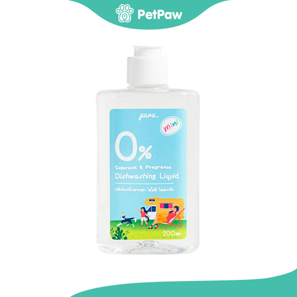 [ เข้าร่วม E-TAX] Pura Dishwashing Liquid for Pet พูร่าน้ำยาล้างจานสำหรับสัตว์เลี้ยง ขนาดพกพา 200 ML
