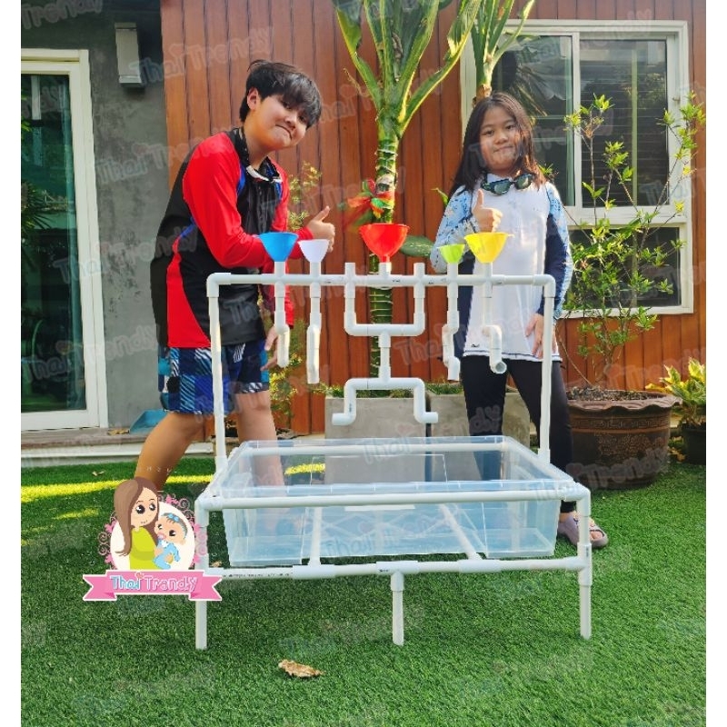 Thaitrendy Waterplay Station โต๊ะเล่นน้ำสำหรับเด็ก ฟรี‼️ กระบะ(IKEA)+กรวย5ใบ