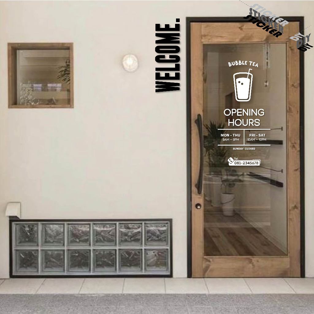 สติ๊กเกอร์ ชาไข่มุก / Bubble Tea / Cafe (PVC รูปที่ 4
