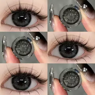 Midroo คอนแทคเลนส์สีกรองแสงคอนเทค Thai Tea Gray/Black เลนส์บิ๊กอาย-14.5mm