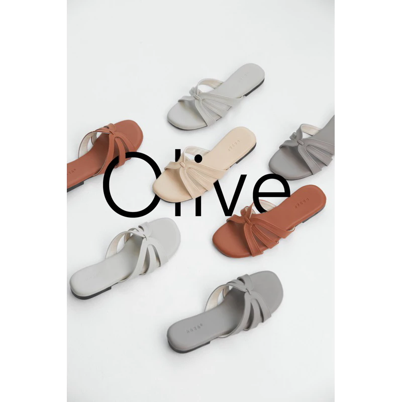 (มีส่งด่วน) Olive 5 สี รองเท้าแตะเสริมฟองน้ำพิเศษนุ่มหนา สายคาดนิ่ม
