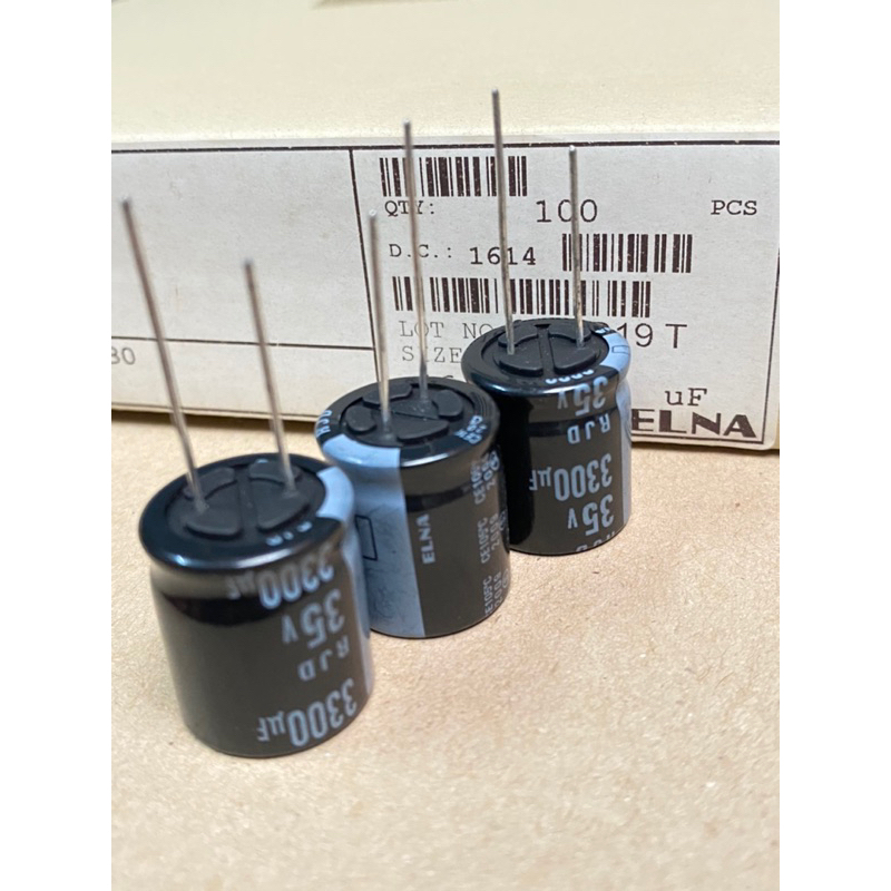 (แพ็ค5ชิ้น) C 3300UF 35V ELNAสีดำ ขนาด18x21mm แท้-ใหม่จากโรงงาน ค่าความจุเต็ม100% C3300UF35VDC C 330