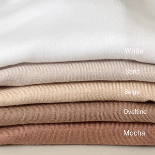 ⚡️NEW⚡️เสื้อยืดสีพื้นคอกลม (สีขาว สีทราย สีเบจ สีโอวัลติน สีมอคค่า)