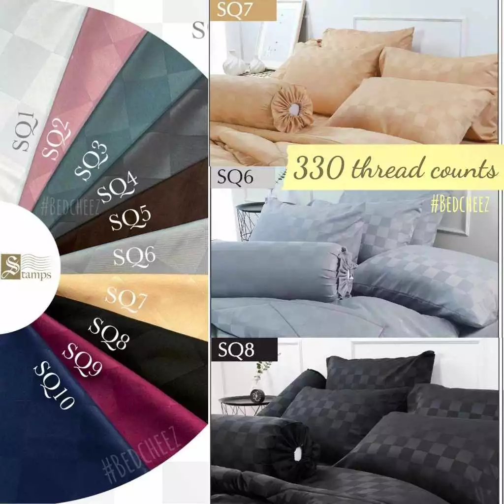 ผ้าปูที่นอนสีพื้นทอ330เส้น by Stamps