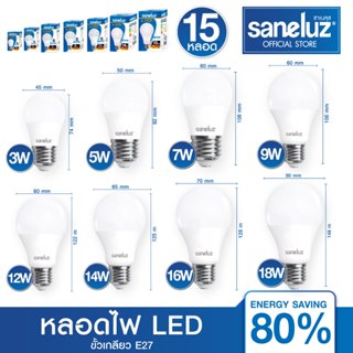 Saneluz หลอดไฟ LED 3W 5W 7W 9W 12W 14W 16W 18W หลอดปิงปอง ขั…