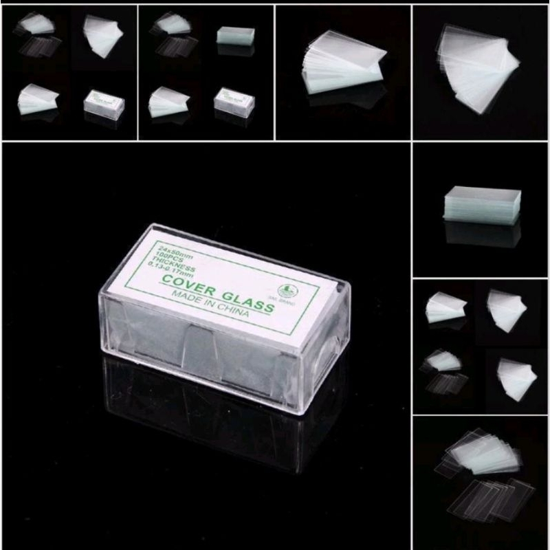 Cover Glass กระจกปิดสไลด์ ฝาครอบกล้องจุลทรรศน์ แบบสไลด์ 24x50 มม. 100 ชิ้น