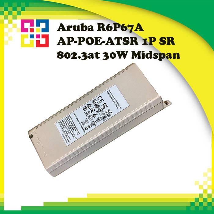 Aruba R6P67A AP-POE-ATSR 1P SR 802.3at 30W Midspan