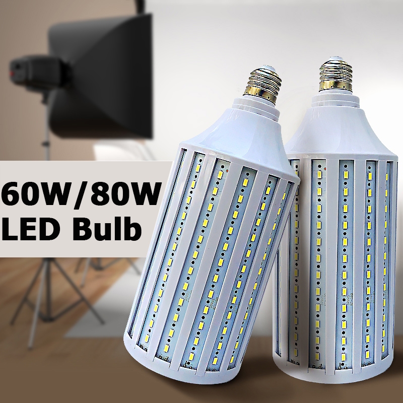 Photography E27 60W/80W LED Corn Light Bulb Ultra High Brightness LED Lamp 220V Energy-Saving Light