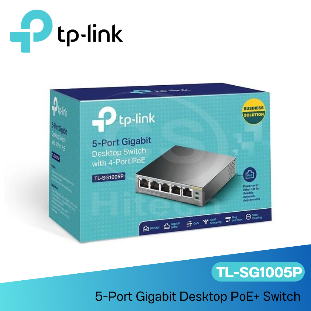 TP-LINK รุ่นTL-SG1005P 5-Port Gigabit Desktop PoE+ Switch