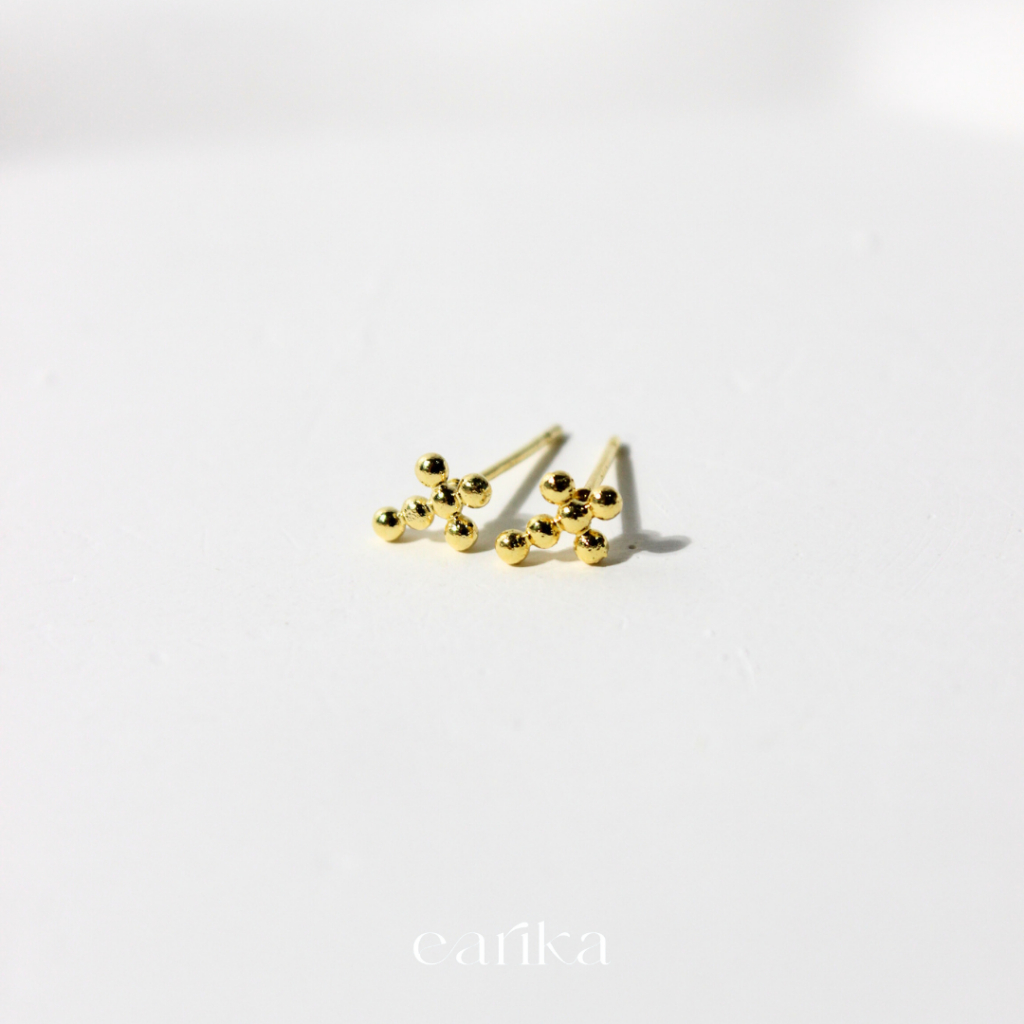 earika.earrings - cross collection รวมต่างหูไม้กางเขน/สายโซ่ก้านเงินแท้ชุบทองคำขาว ผิวแพ้ง่ายใส่ได้ - รูปที่ 4