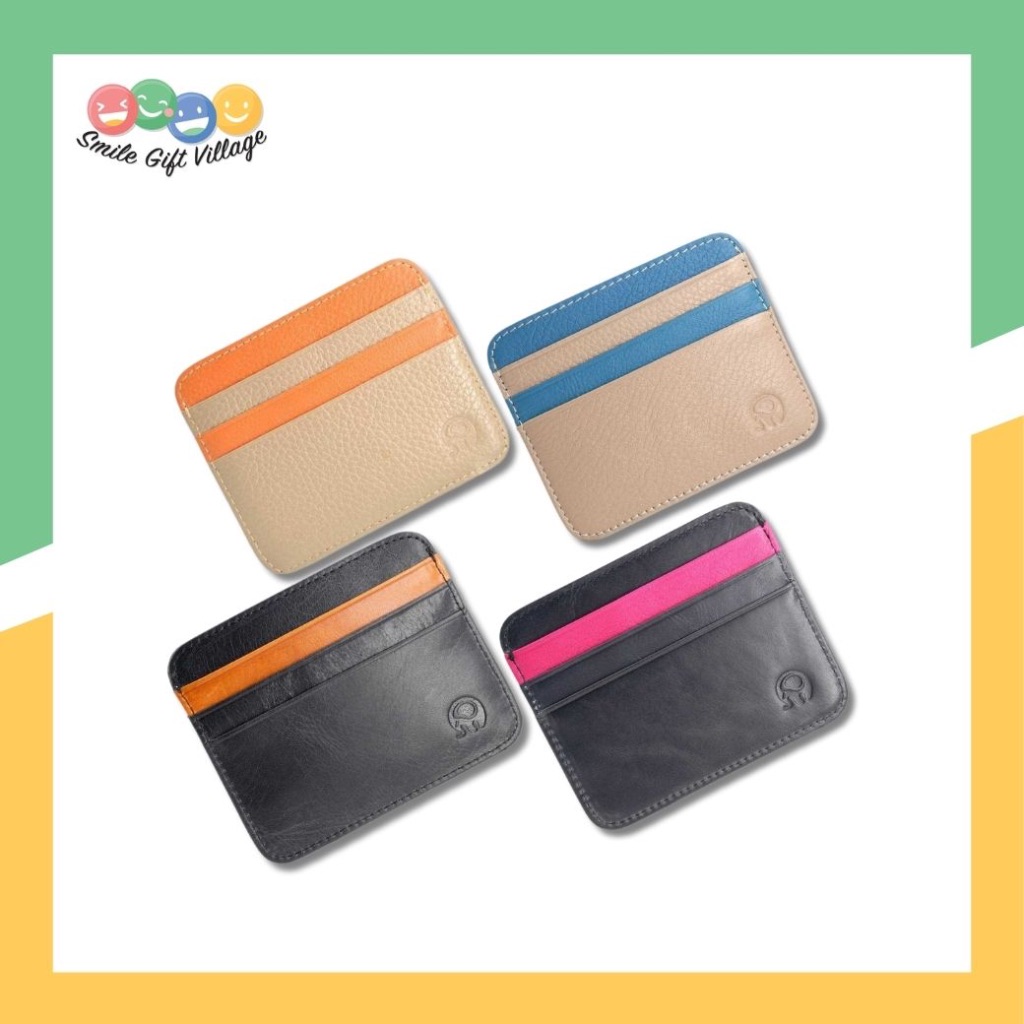 ซองใส่บัตร Card Holder หนังแท้ 100% ขนาดกระทัดรัด พกพาง่าย ทนทาน มีสีให้เลือกเยอะ
