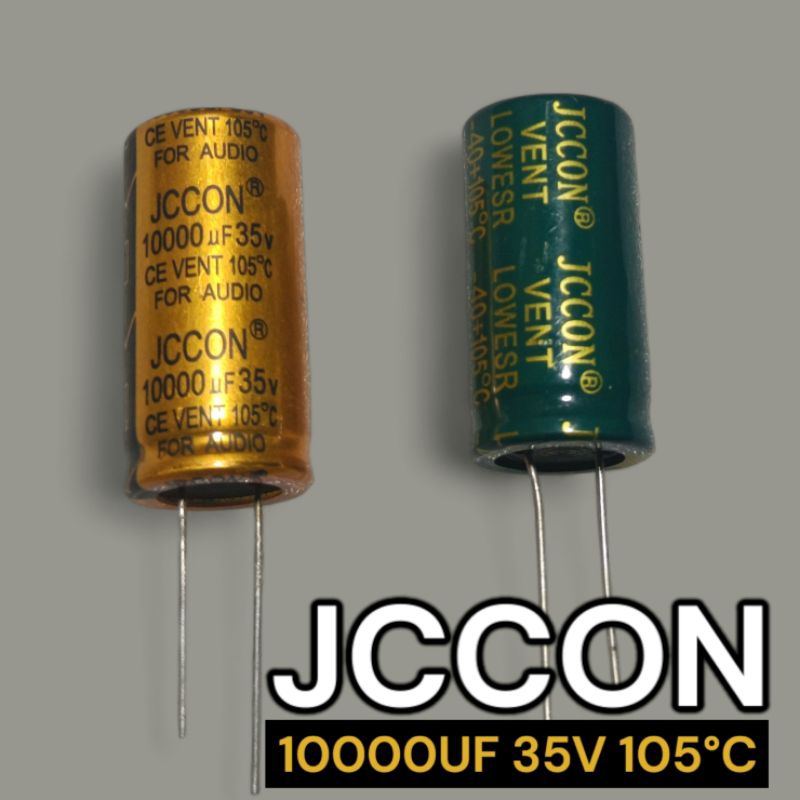 คาปาซิเตอร์ 10000uf 35V 105°C สีทอง สีเขียว