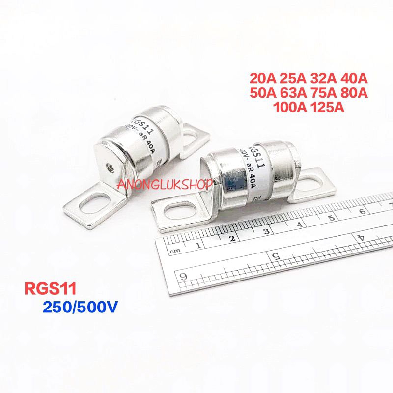 1ตัว 👉👉 Fuse RGS11 16A 20A 25A 32A 40A 50A 63A 75A 80A 100A 125A  FUSE LINK 250/500V ฟิวส์ลิงค์ ฟิวส์ RGS11