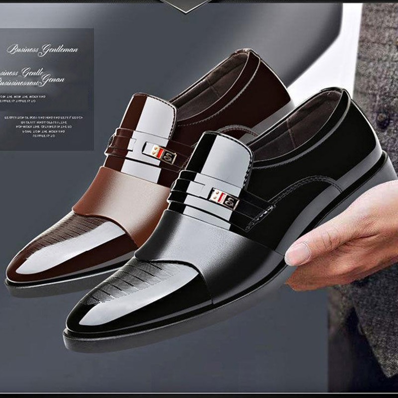 Intelscore 👞รองเท้าหนังธุรกิจลำลองสำหรับบุรุษ👞นุ่มสบาย หัวแหลม พื้นนุ่ม สีดำ/น้ำตาล ไซส์ 39-44~