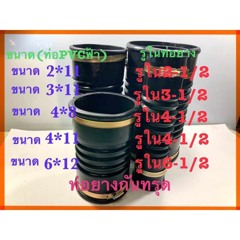 ท่อยางกันทรุด(สำหรับสวมท่อPVC) แบบไม่งอขนาด2”3”4”6”