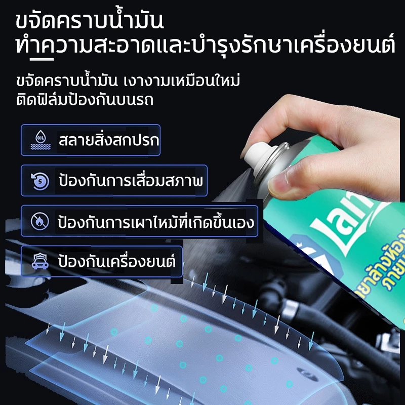 🔥ไม่ต้องล้าง🔥สเปรย์ล้างห้องเครื่อง น้ำยาล้างห้องเครื่อง สลายสิ่งสกปรก ป้องกันการเสื่อมสภาพ Engine Degreaser 1200ml thumbnail 5