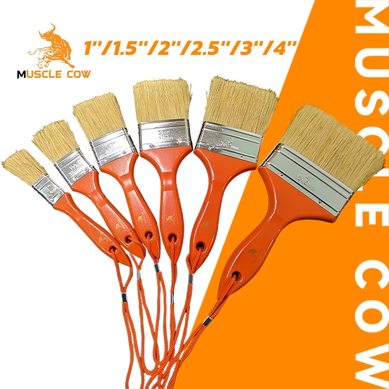 MUSCLE COW (ยกกล่อง 12 ชิ้น) แปรงทาวานิช แปรงทายูรีเทน แปรงขนอ่อน ขนาด 1 / 1.5 / 2 / 2.5 / 3 / 4 นิ้ว