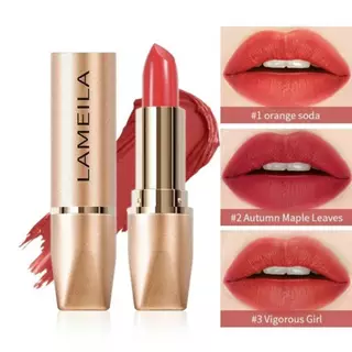 C.245.ลิปสติก LAMEILA2003เนื้อนิ่มกันน้ํา ให้ความชุ่มชื้น สีแดง สีชมพู เนื้อแมตต์ กํามะหยี่ มี 6 สี
