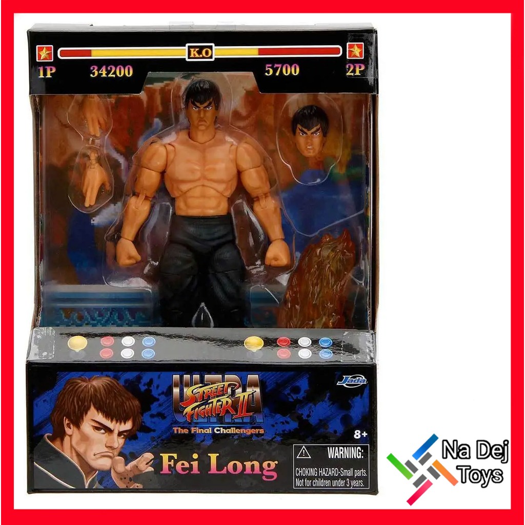 Jada Toys Street Fighter Fei Long 6" Figure เจด้า ทอยส์ สตรีท ไฟท์เตอร์ เฟย หลง ขนาด 6 นิ้ว ฟิกเกอร์