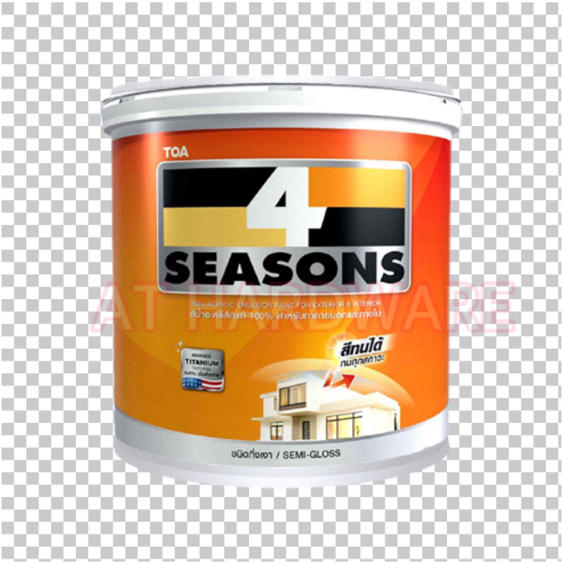 TOA รุ่น 4 SEASON สีน้ำอะคริลิกแท้ 100% สำหรับทาภายนอกและภายใน ปริมาตรสุทธิ 18.925 ลิตร สีขาวAG1000
