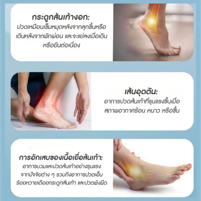 ซิลิโคนถนอมเส้นเท้า ถุงเท้าประคองข้อเท้าแก้ปวดส้นเท้า รองช้ำ รุ่นมีผ้าหุ้มในตัว​