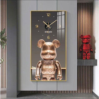 นาฬิกาหมีรุนแรงแขวนรูปภาพโมเดิร์นเรียบง่ายร้านอาหารนาฬิกาแขว…