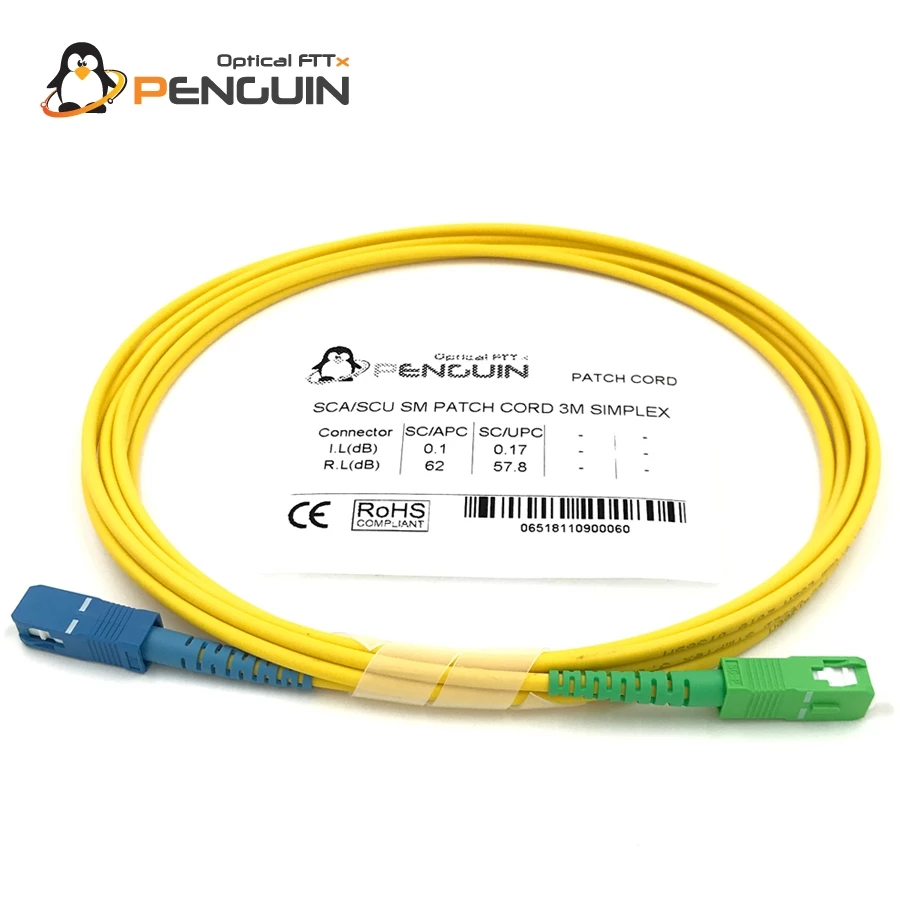 SC/UPC - SC/APC SX Patch Cord 3.0mm G.657A1-LSZH (เลือกความยาว)