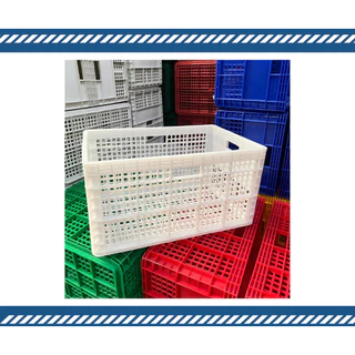 ลังพลาสติก เกรด A ลังผลไม้ ขนาด 37x55.5x30.5 cm ลังพลาสติก ลังโปร่ง ลังอุตสาหกรรม ตะกร้าพลาสติก (เข้าห้องเย็นได้)