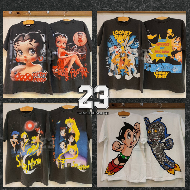 [ 23 ] เสื้อวินเทจ ลายการ์ตูน ฟอกไบโอ ฟอกนุ่มพิเศษ เสื้อน่ารัก Betty Boop / LOONEY TUNES / SAILOR MOON / ASTRO BOY