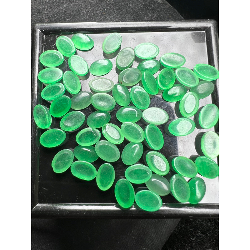 Lab  created oval 6x4mm 10 pieces Lab jade