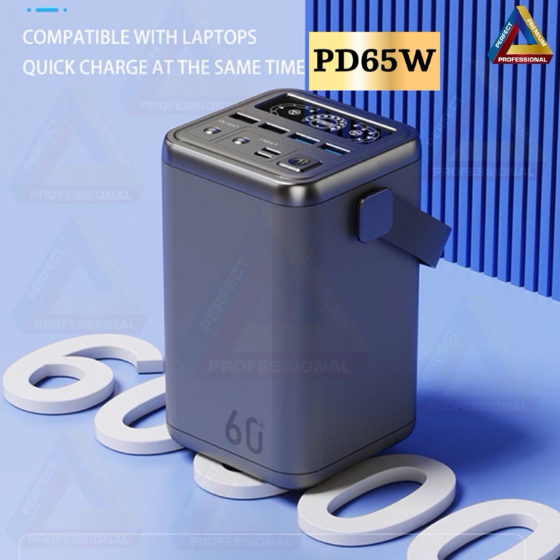 Powerbank 60000mAh รุ่นใหม่ล่าสุด2024 PD65W USB4ช่อง super fastcharge