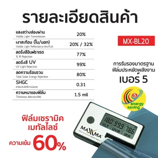ฟิล์มกรองแสง Refined ฟิล์มเซรามิคเมทัลไลซ์ ฟิล์มปรอท ฟิล์มติดบ้าน กันร้อน ชุด DIY ประหยัดไฟเบอร์ 5