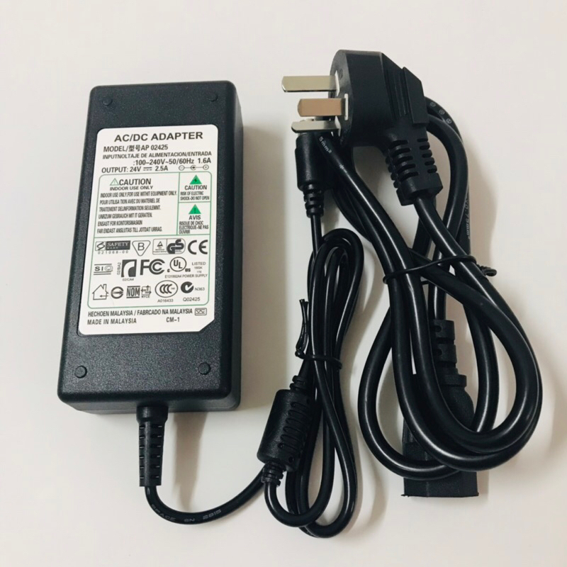 อะแดปเตอร์ เครื่องปริ้นสลิป DC Adapter 24V 2.5A 3/4 pin เครื่องพิมพ์ใบเสร็จ ( POS Slip Printer ) ทุกรุ่น ทุกยี่ห้อ