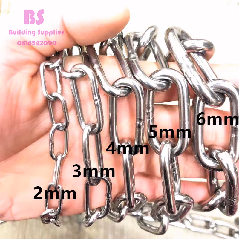 โซ่สแตนเลส เกรด304 AAA ขนาด3,4,5,6,8มม.สายจูงสุนัขสแตนเลส, โซ่ตากผ้าสแตนเลส