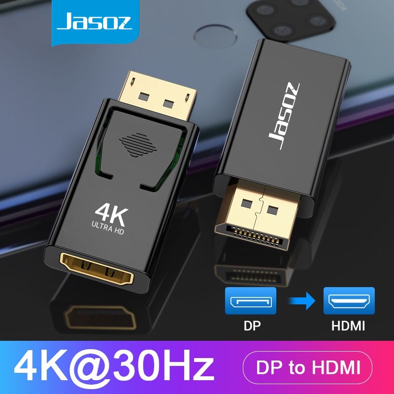 ส่งจาก กทม Jasoz DP to HDMI Adapter รองรับ สายเชื่อมหน้าจอ Dp อะแดปเตอร์ Dp ตัวผู้ เป็น Hdmiตัวเมีย
