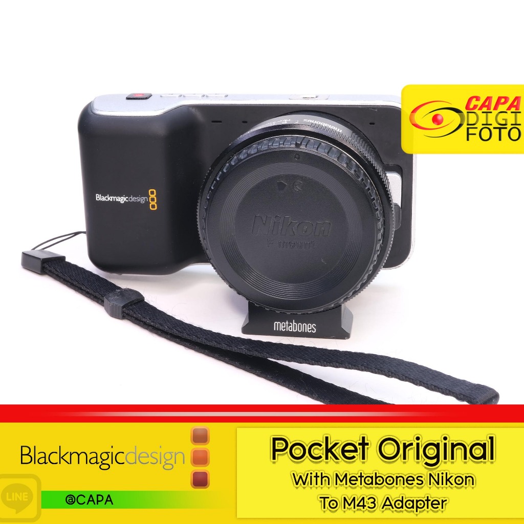[USED]  Blackmagic Pocket Original With Metabones Nikon To M43 Adapter YC